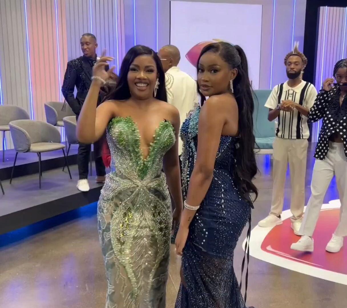 Liema and Zee pose for a photo at the Big Brother Mzansi reunion