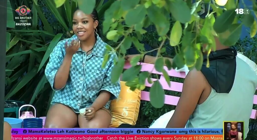 Liema talking to fellow housemates of big brother mzansi season 6